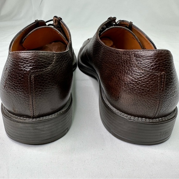 SALVATORE FERRAGAMO Studio Men's 11 D Brown Pebble Grain Leather Oxford F 29 - Picture 4 of 8